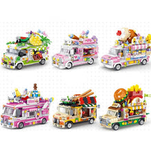 Load image into Gallery viewer, MOC Micro Mini Food Fruit Ice Cream Sushi Burger Vending Truck Car Model Toy Building Block Brick Gift Kids
