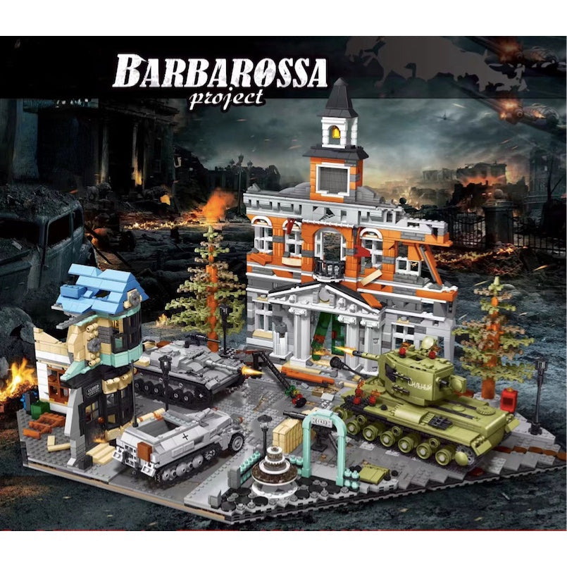 3654PCS Military WW2 Barbarossa Project Scene Tank Sand Table Model Toy Display Building Block Brick Gift Kids Compatible Lego