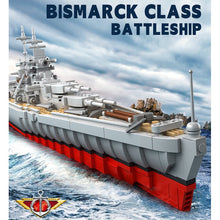 Load image into Gallery viewer, 1602PCS Military KMS Bismarck Battleship Model Toy Building Block Brick Gift Kids Compatible Lego
