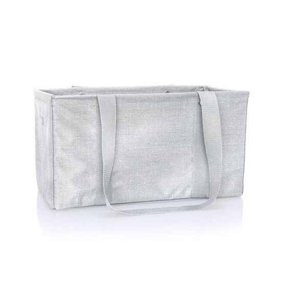 Thirty One MEDIUM UTILITY beach Picnic tote storage laundry Bag 31 gift in Frosted Metallic
