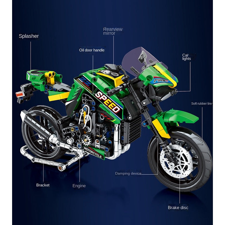 Technic Moto Blocs de Construction, 888 Pièces Technic Motorcycle
