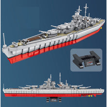 Load image into Gallery viewer, 1602PCS Military KMS Bismarck Battleship Model Toy Building Block Brick Gift Kids Compatible Lego

