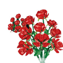 Load image into Gallery viewer, MOC Rose Flower Bouquet Romantic Love Valentine&#39;s Day Birthday Model Toy Building Block Brick Gift Kids Home Decoration Compatible Lego
