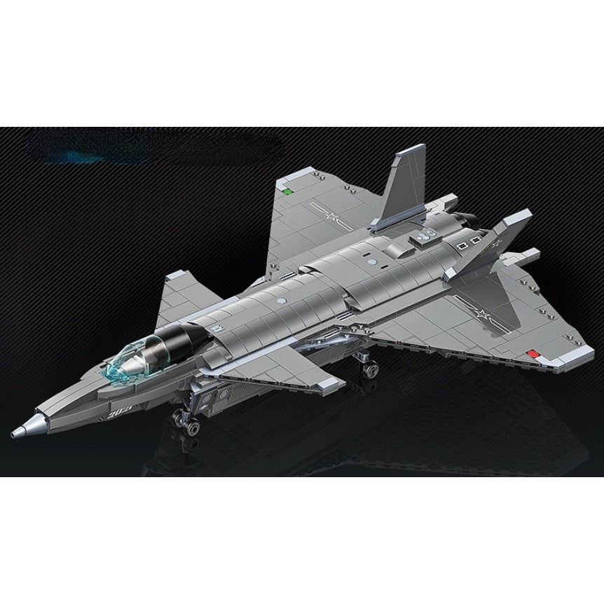 1748PCS MOC Military J20 Stealth Fighter Jet Figure Model Toy Building Block Brick Gift Kids Compatible Lego