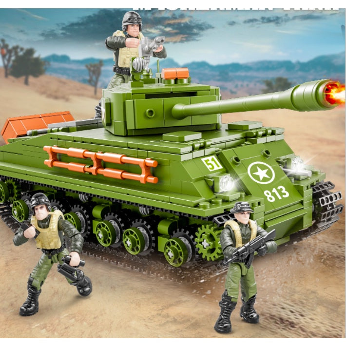 1120PCS MOC Military WW2 M4 Sherman Medium Tank Figure Model Toy Building Block Brick Gift Kids Compatible Lego