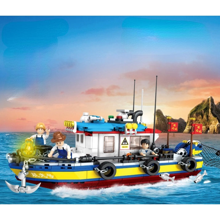 MOC Fishing Boat Figures Model Toy Building Block Brick Gift Kids Com –  mycrazybuy store