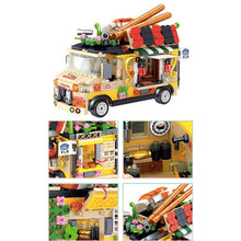 Load image into Gallery viewer, MOC Micro Mini Food Fruit Ice Cream Sushi Burger Vending Truck Car Model Toy Building Block Brick Gift Kids
