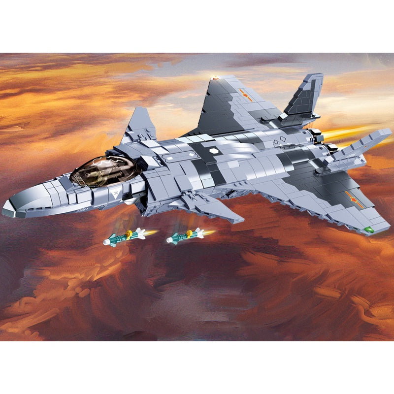 926PCS Military WW2 2in1 Chengdu J-20 Fire Fang Stealth Air Fighter Figure Model Toy Building Block Brick Gift Kids Compatible Lego