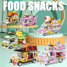 Load image into Gallery viewer, MOC Micro Mini Food Fruit Ice Cream Sushi Burger Vending Truck Car Model Toy Building Block Brick Gift Kids
