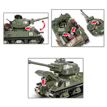 Load image into Gallery viewer, 920PCS Military M4 Sherman Capital Tank Model Figures Building Block Brick Toy Gift Set Kids New Compatible Lego

