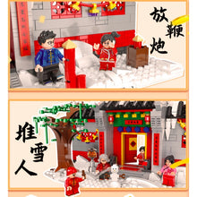Load image into Gallery viewer, MOC Chinese New Year Scene Dragon Dance Garden Lantern Festival Model Figures Toy Building Block Brick Gift Kids
