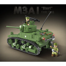 Load image into Gallery viewer, 601PCS Military WW2 M3A1 Stuart Light Tank Figure Model Toy Building Block Brick Gift Kids Compatible Lego
