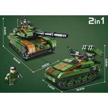 Load image into Gallery viewer, 463PCS Military WW2 2in1 Leopard 2 Main Battle Tank Figure Model Toy Building Block Brick Gift Kids Compatible Lego
