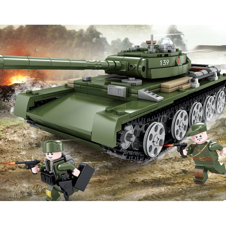 535PCS Military WW2 T-44 Medium Tank Model Figures Building Block Brick Toys Gift Set Kids New Compatible Lego