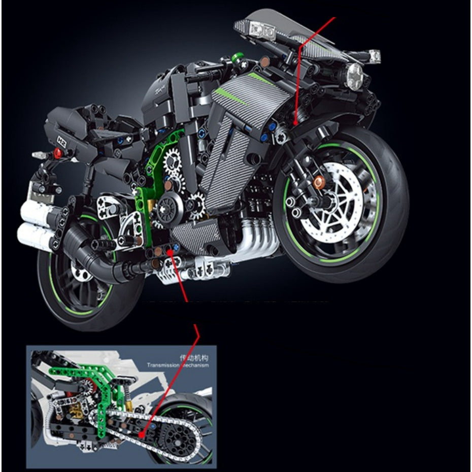 949PCS MOC Technic Speed H2R Motorcycle Motor Bike Model Toy Building –  mycrazybuy store