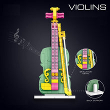Load image into Gallery viewer, MOC Mini Musical Instrument Guitar Piano Violins Keyboard Lute Model Toy Building Block Brick Gift Kids
