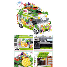 Load image into Gallery viewer, MOC Micro Mini Food Fruit Ice Cream Sushi Burger Vending Truck Car Model Toy Building Block Brick Gift Kids
