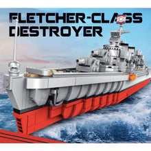 Load image into Gallery viewer, 1338PCS Military WW2 Fletcher Class Destroyer Ship US Model Toy Building Block Brick Gift Kids Compatible Lego
