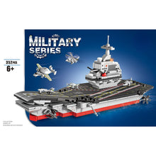 Load image into Gallery viewer, 352PCS Military WW2 PLA Navy Shandong Aircraft Carrier Model Toy Building Block Brick Gift Kids Compatible Lego
