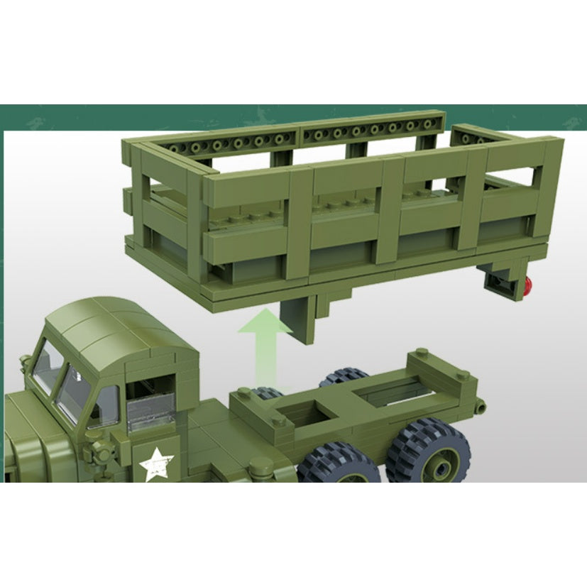 357PCS Military WW2 CCKW-353 Truck Figure Model Toy Building