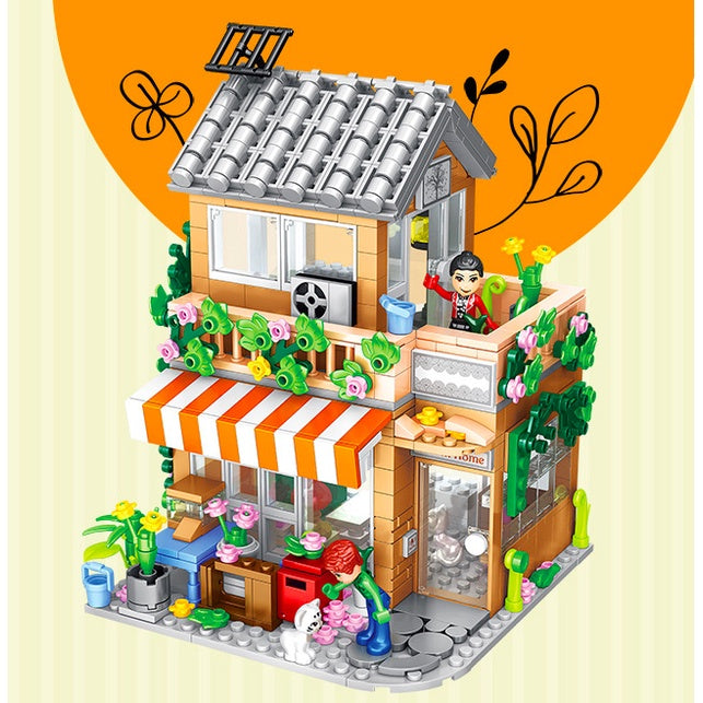 730PCS MOC City Street Town Homestay Hostel Figure Model Toy Building Block Brick Gift Kids Compatible Lego