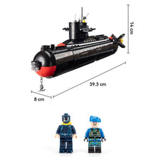 Load image into Gallery viewer, 515PCS Military WW2 PLA Type 094 Jin-Class Strategic Nuclear Submarine Figure Model Toy Building Block Brick Gift Kids
