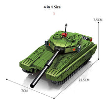 Load image into Gallery viewer, 855PCS Military WW2 4in1 Type 99 Main Battle Tank Figure PHL-03 ZBL-08 IFV Model Toy Building Block Brick Gift Kids Compatible Lego
