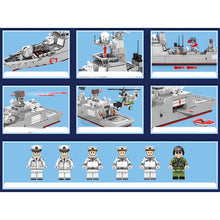 Load image into Gallery viewer, 2130PCS Military WW2 PLA NAVY Type 052D Luyang Class Guided Missile Destroyer Figure Model Toy Building Block Brick Gift Kids Compatible Lego
