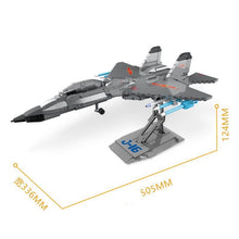 Load image into Gallery viewer, 1250PCS Military WW2 J-16 Multirole Air Plane Fighter Figure Stand Model Toy Building Block Brick Gift Kids Compatible Lego
