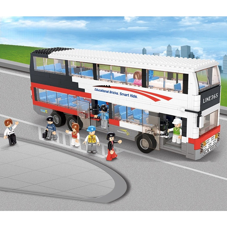741PCS MOC City Tour Double Decker Bus Figure Model Toy Building Block Brick Gift Kids Compatible Lego
