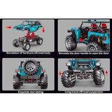 Load image into Gallery viewer, 2680PCS Technic Jeep Wrangler Off Road SUV Car Blue Static Version Model Building Block Brick Toy Gift Set Kids New Compatible Lego
