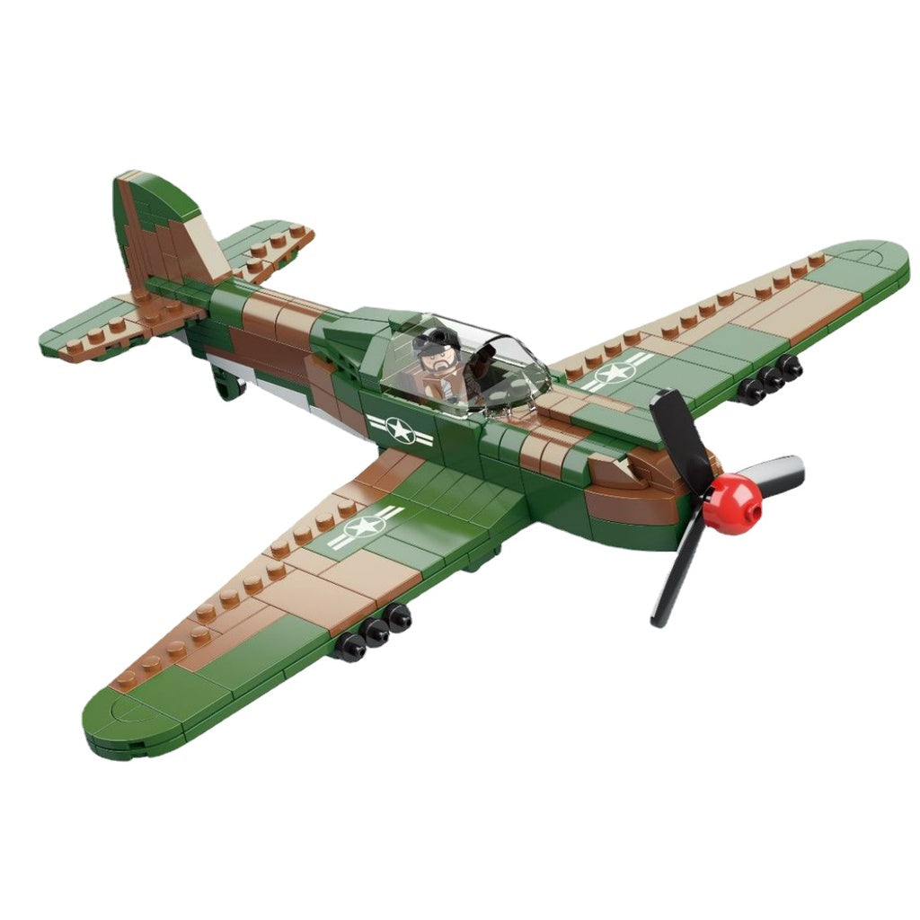 411PCS Military WW2 P-40 Warhawk Air Fighter Aircraft Figure Model Toy Building Block Brick Gift Kids Compatible Lego