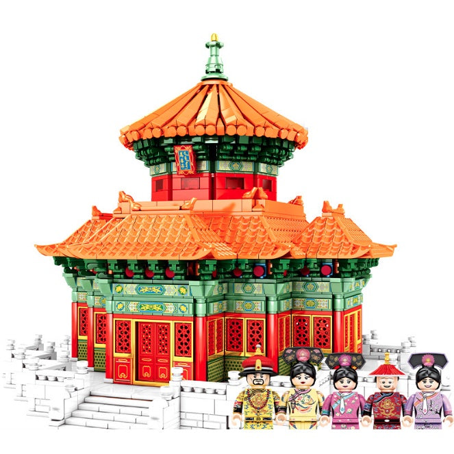 3249PCS Architecture Wanchun Pavilion Traditional Culture Model Figures Building Block Brick Toy Display Gift Set New