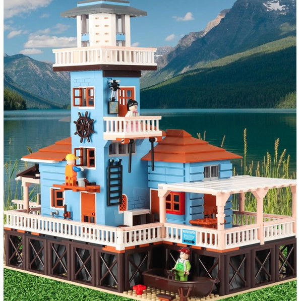 2375PCS MOC Fisherman Light House Wharf Pier Model Figure Toy Building Block Brick Gift Kids Compatible Lego