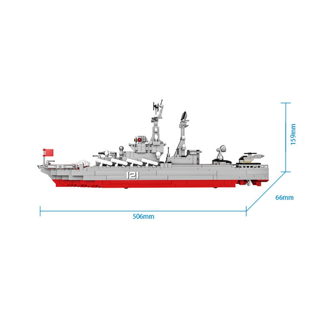 831PCS Military WW2 Moskva Guided Missile Cruiser Slava Battle Ship Fi ...