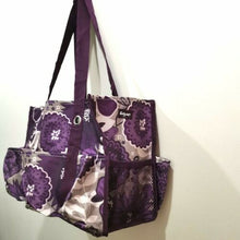 Load image into Gallery viewer, Thirty one Organizing Utility tote 31 gift shoulder bag in Plum Awesome Blossom
