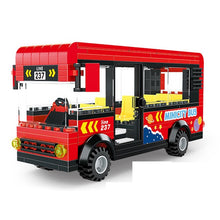 Load image into Gallery viewer, MOC City Town Tour Double Decker School Sightseeing Bus Model Toy Building Block Brick Gift Kids Compatible Lego
