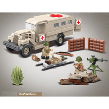Load image into Gallery viewer, 334PCS Military WW2 GAZ-55 Ambulance Truck Figure Model Toy Building Block Brick Gift Kids Compatible Lego
