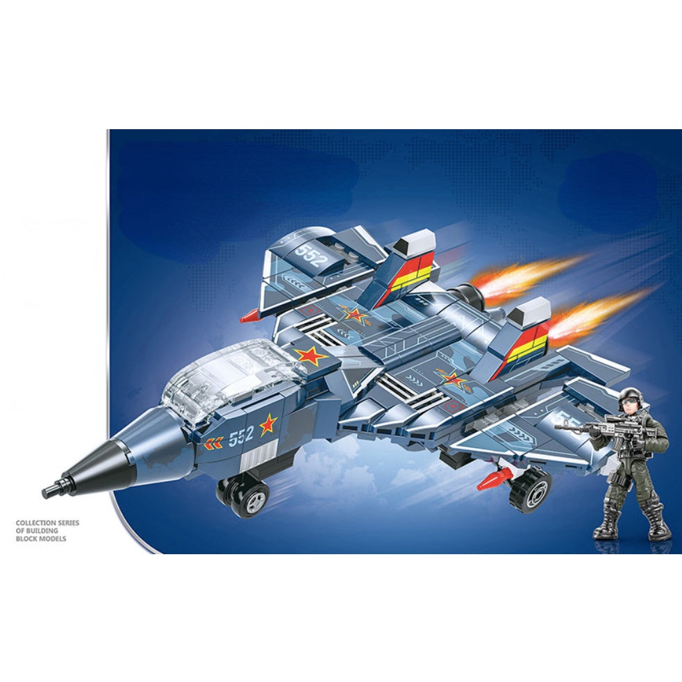 352PCS Military WW2 J-15 Flying Shark Flanker Air Fighter Figure Model Toy Building Block Brick Gift Kids Compatible Lego