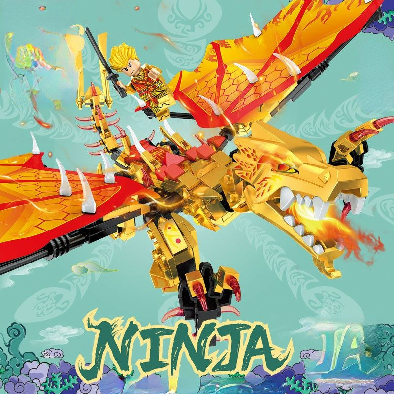 388PCS MOC Ninja Gold Dragon Figure Model Toy Building Block Brick Gift Kids Compatible Lego