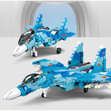 Load image into Gallery viewer, 1040PCS Military WW2 2in1 Sukhoi Su-27 Flanker Air Fighter Plane Figure Model Toy Building Block Brick Gift Kids Compatible Lego
