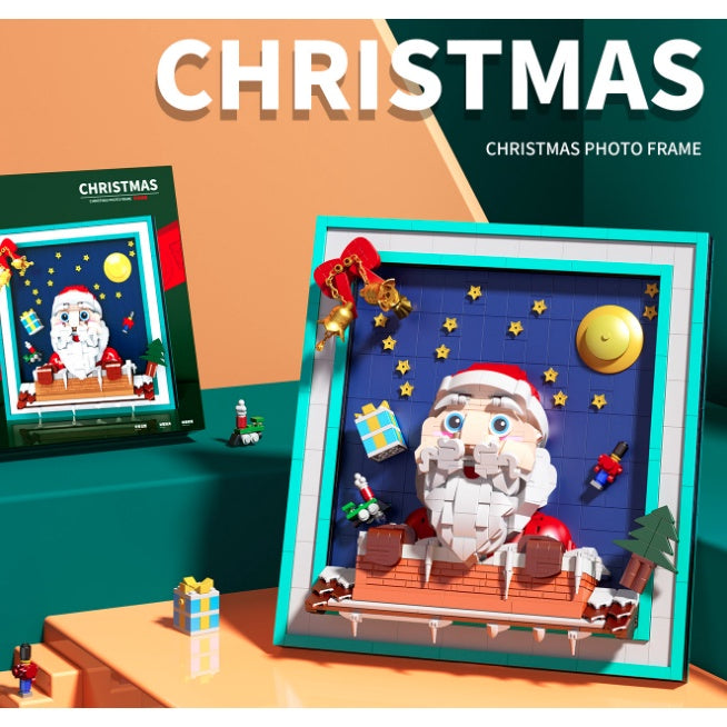 1070PCS MOC Christmas Santa Photo Frame Display Wall Model Toy Building Block Brick Gift Set Kids New Cute