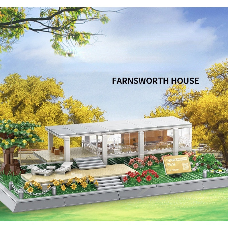 661PCS MOC Architecture Farnsworth House Model Toy Building Block Brick Gift Kids Compatible Lego
