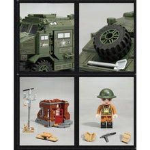 Load image into Gallery viewer, 492PCS Military WW2 Scene Morris C8 Tractor Truck Figure Model Toy Building Block Brick Gift Kids Compatible Lego
