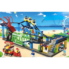 Load image into Gallery viewer, 1308PCS MOC City Funfair Amusement Park Roller Coaster Figure Model Toy Building Block Brick Gift Kids Compatible Lego
