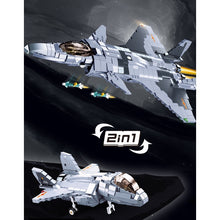 Load image into Gallery viewer, 926PCS Military WW2 2in1 Chengdu J-20 Fire Fang Stealth Air Fighter Figure Model Toy Building Block Brick Gift Kids Compatible Lego
