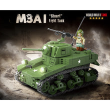 Load image into Gallery viewer, 601PCS Military WW2 M3A1 Stuart Light Tank Figure Model Toy Building Block Brick Gift Kids Compatible Lego
