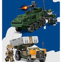Load image into Gallery viewer, 658PCS Military WW2 4in1 Patriot Missile Truck Vehicle MRAP Stryker IFV HIMARS Figure Model Toy Building Block Brick Gift Kids Compatible Lego
