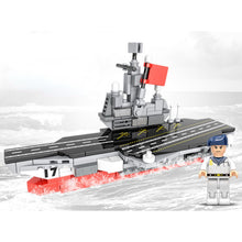 Load image into Gallery viewer, 238PCS Military WW2 PLA Shandong Aircraft Carrier Figure Model Toy Building Block Brick Gift Kids Compatible Lego
