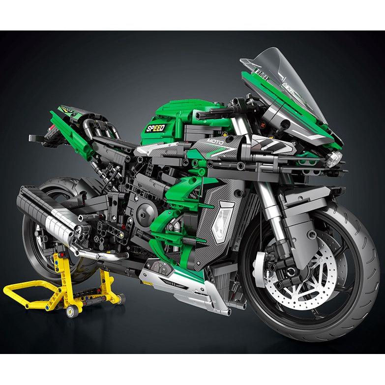 2088PCS MOC Technic Large Kawasaki H2 SX SE Motorcycle Motor Bike Model Toy Building Block Brick Gift Kids Compatible Lego 1:5